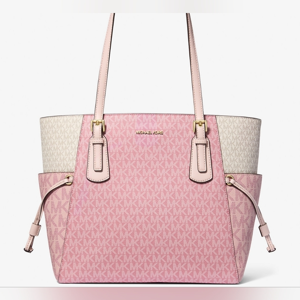 Michael Kors Voyager Color Block Signature Logo Shoulder Bag